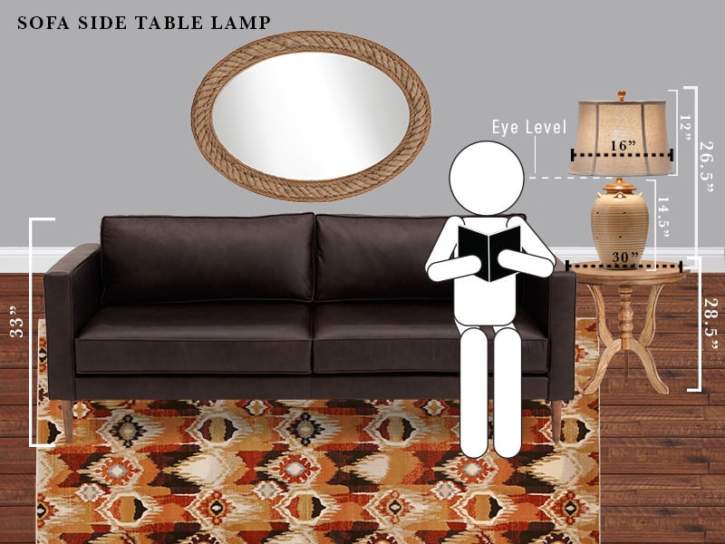 how tall should end table lamps be