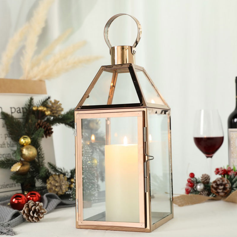 JHY Design Silver Decorative Lanterns 16inch High Stainless Steel Candle  Lanterns with Tempered Glass for Indoor Outdoor Events Parities and  Weddings 