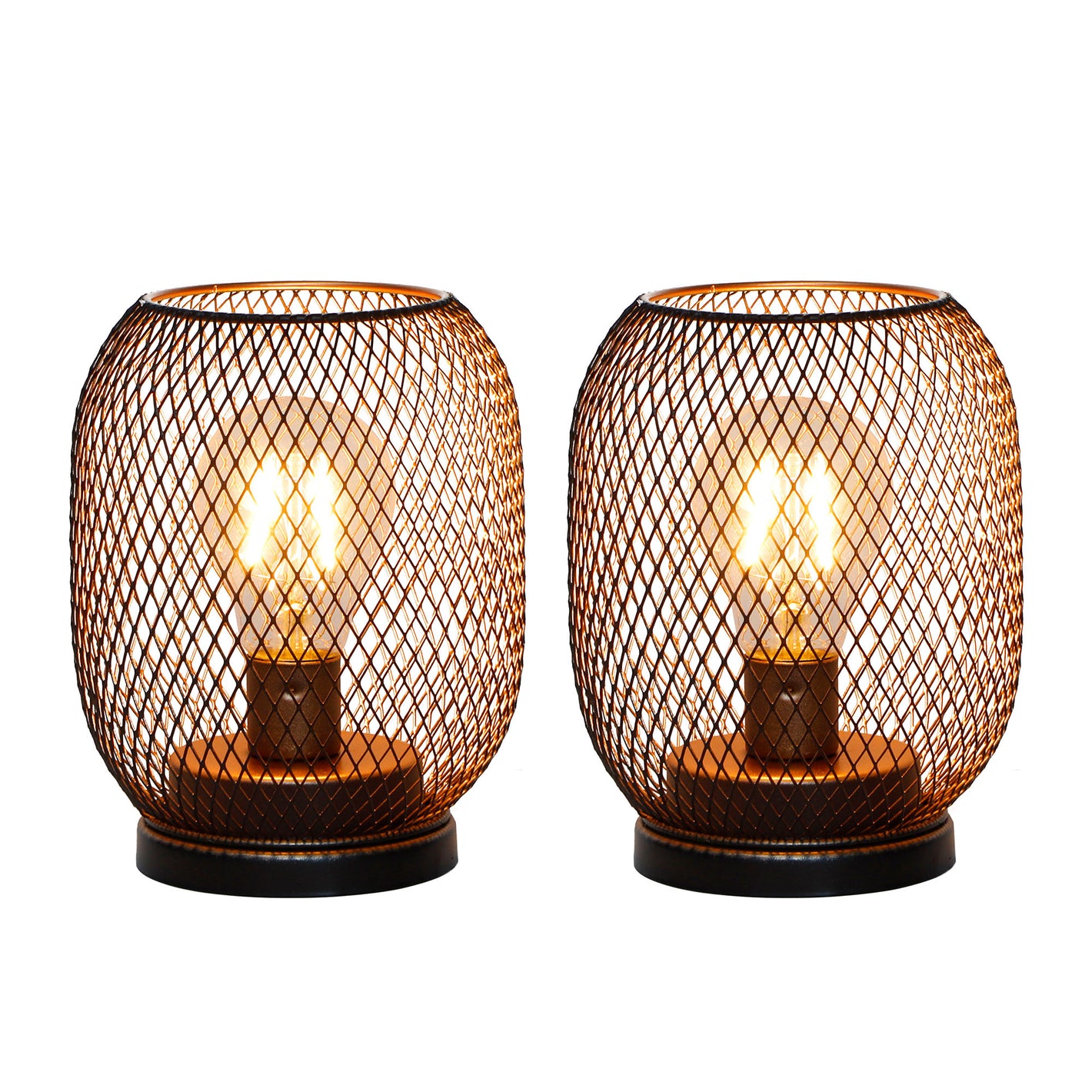 Set of 2 Battery Operated Lamp LED Table Lantern-Egg Shape