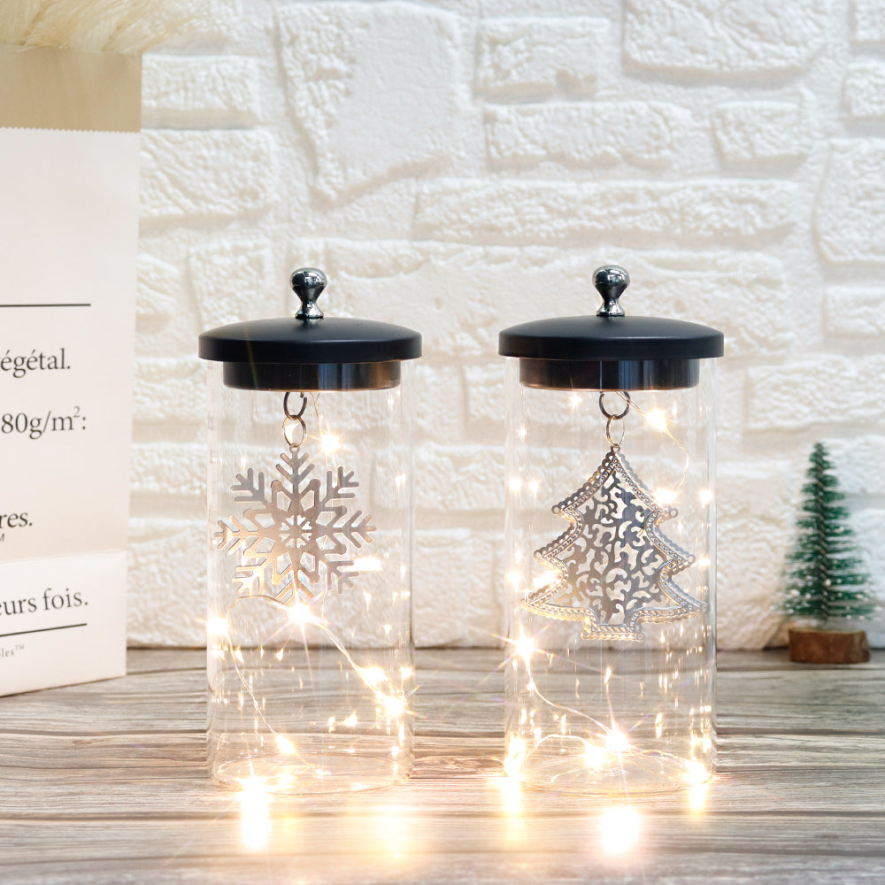 7" H Set mit 2 dekorativen Weihnachts-Anhängerlampen