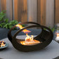 16"x9.5"H Black Metal Double Sided Oval Tabletop Fireplace