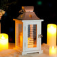 TRIROCKS Memorial Lantern 12.5''H Walk Beside Us Remembrance Lantern with Card Bereavement Sympathy Gift for Loss of Mother Funeral Memorial Service Loss of Loved One(White with Candle)