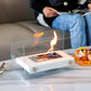 7.5" H Metal Bio Ethanol Fireplace Tabletop Ethanol Fireplace(White）