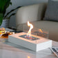 Square Tabletop Fire Bowl Pot with Two-Sided Glass