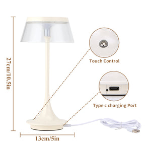 JHY DESIGN 10,5"H Dimmbare Nachttischlampe mit Touch-Control-Lampe (Einzeln)