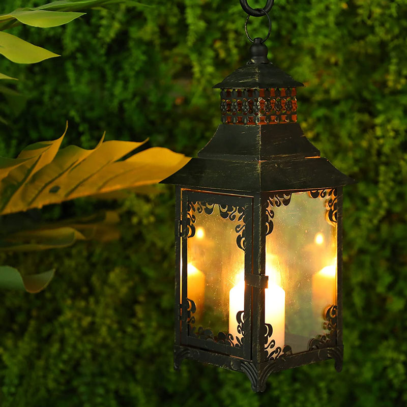 Lampe effet lanterne à bougie vintage