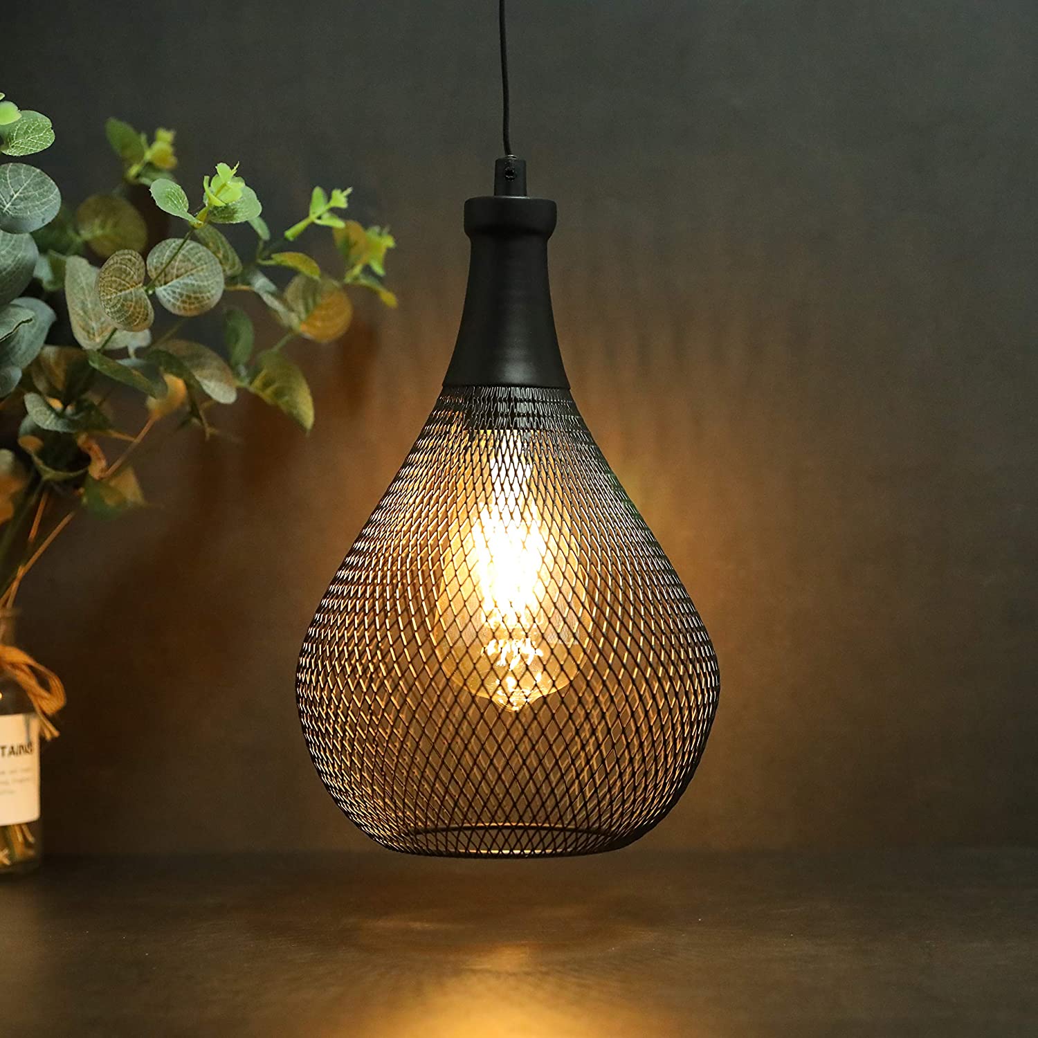 jhy design battery operated lamp 11 h metal cage cordless lamps decorative  led lantern with 6-hours timer for home bedroom l